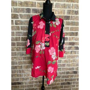Soft Surroundings size small tunic pullover 3/4 sleeve multi-color floral